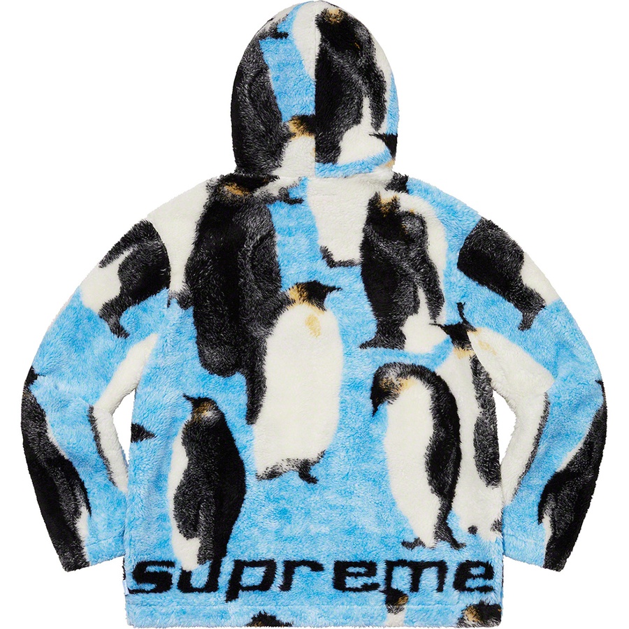 Supreme Penguins Hooded Fleece Jacket (FW20) - Blue - $198