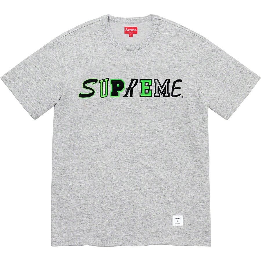 Supreme Collage Logo S S Top (FW20) - Heather Grey - $78