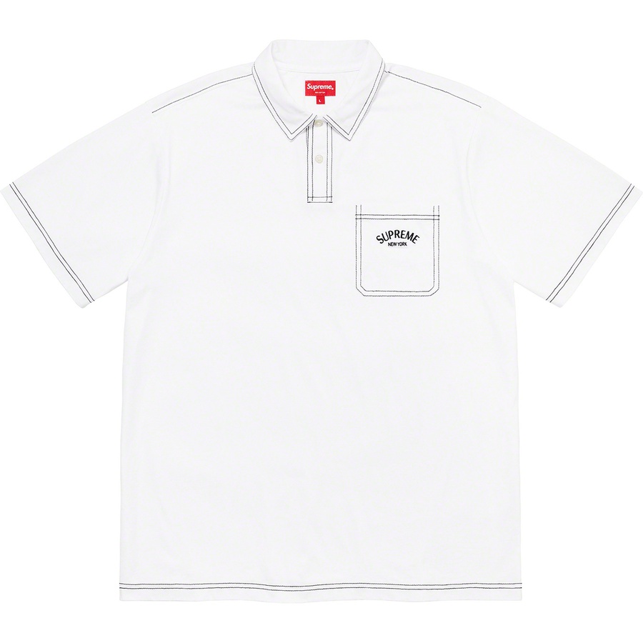 Supreme Contrast Stitch Polo (FW20) - White - $98