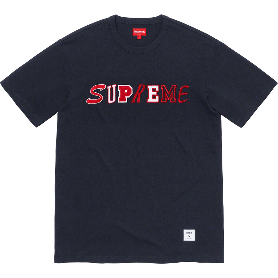 Supreme Collage Logo S S Top (FW20) - Navy - $78