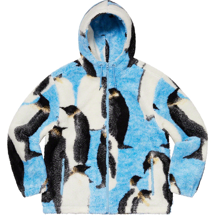 Supreme Penguins Hooded Fleece Jacket (FW20) - Blue - $198