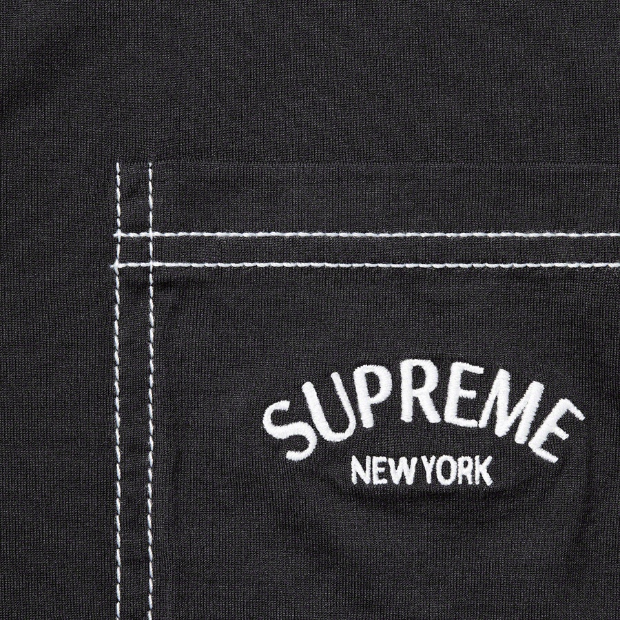 Supreme Contrast Stitch Polo (FW20) - Black - $98
