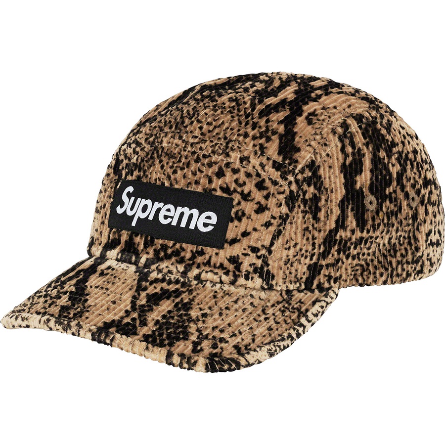 Supreme Snakeskin Corduroy Camp Cap (FW20) - Tan - $54