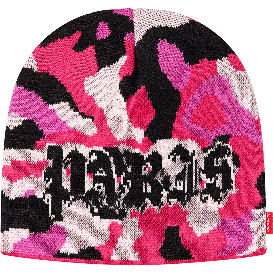 Supreme Paris Camo Beanie (FW20) - Pink Camo - $36