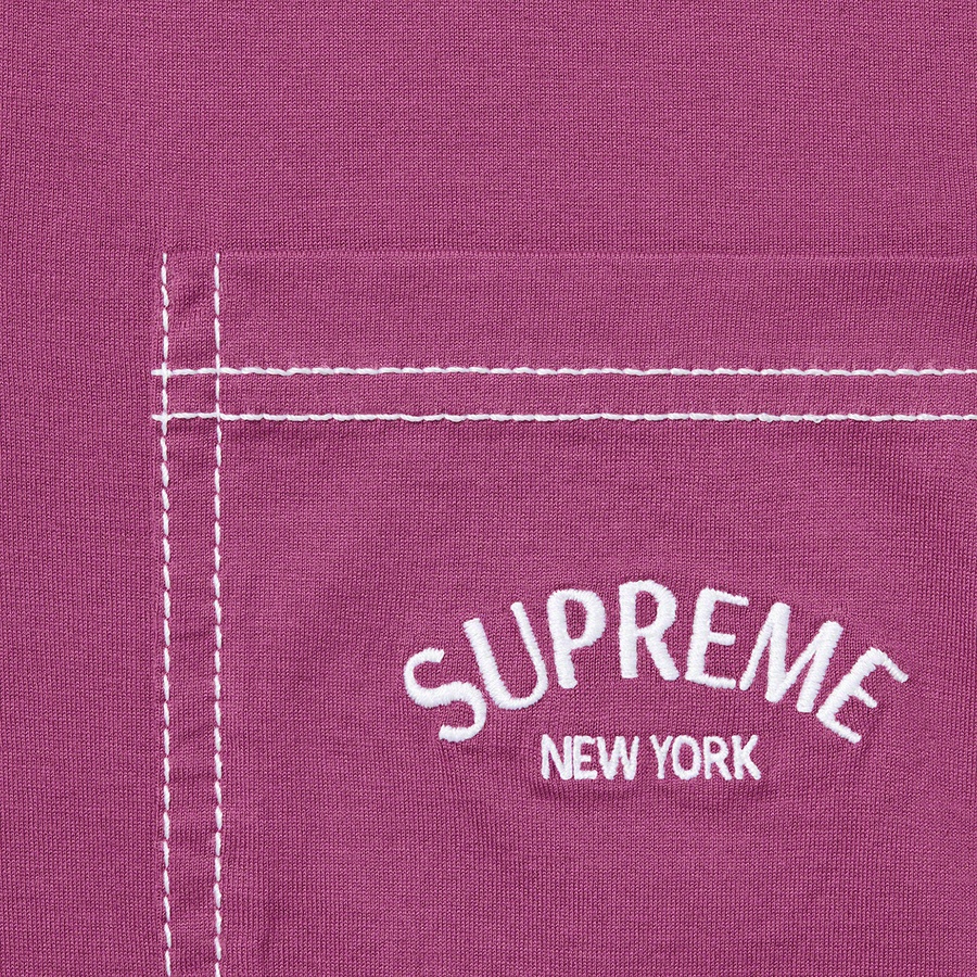 Supreme Contrast Stitch Polo (FW20) - Purple - $98