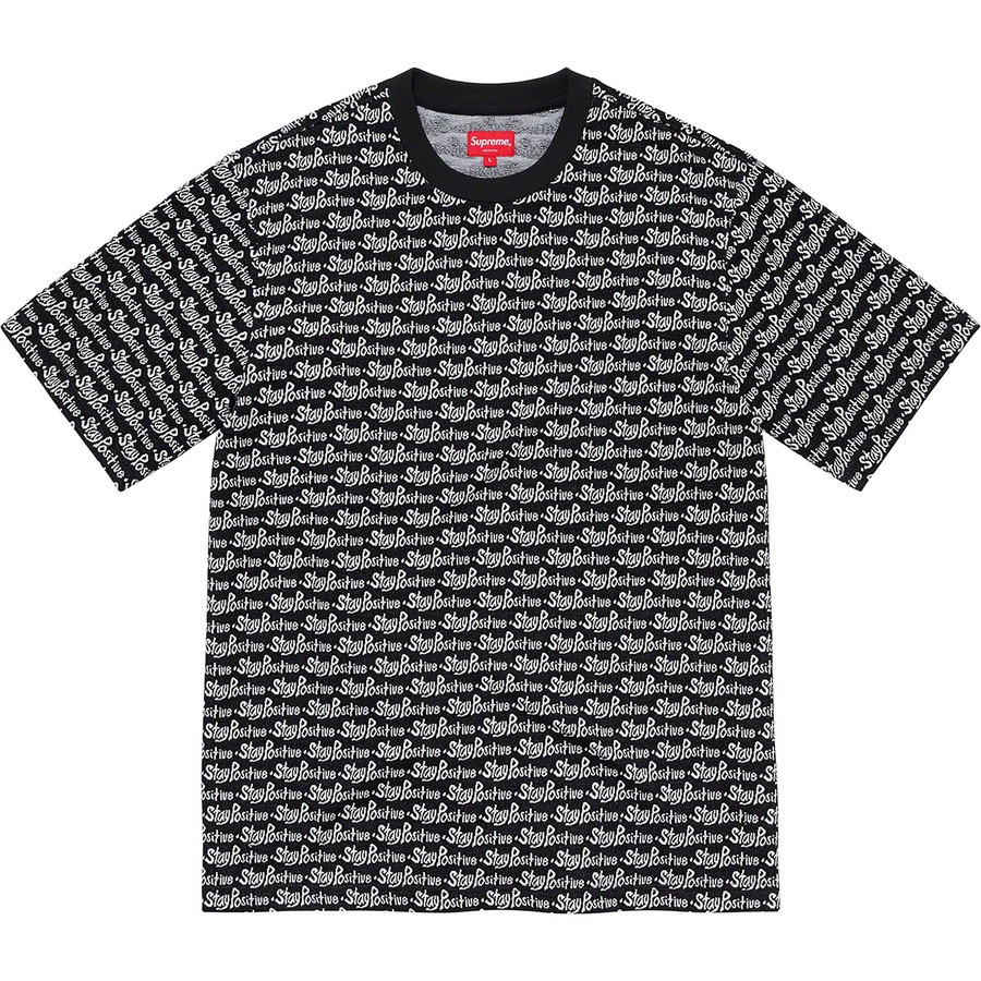 Supreme Stay Positive Jacquard S S Top (FW20) - Black - $98