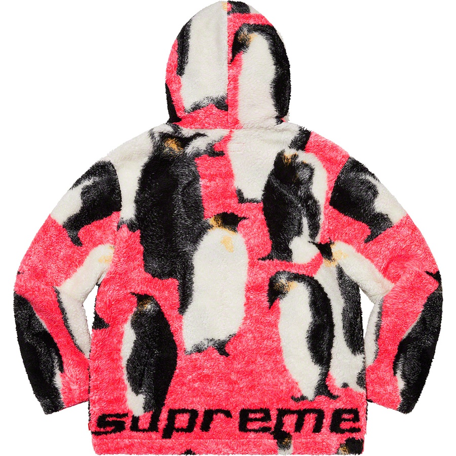 Supreme Penguins Hooded Fleece Jacket (FW20) - Pink - $198