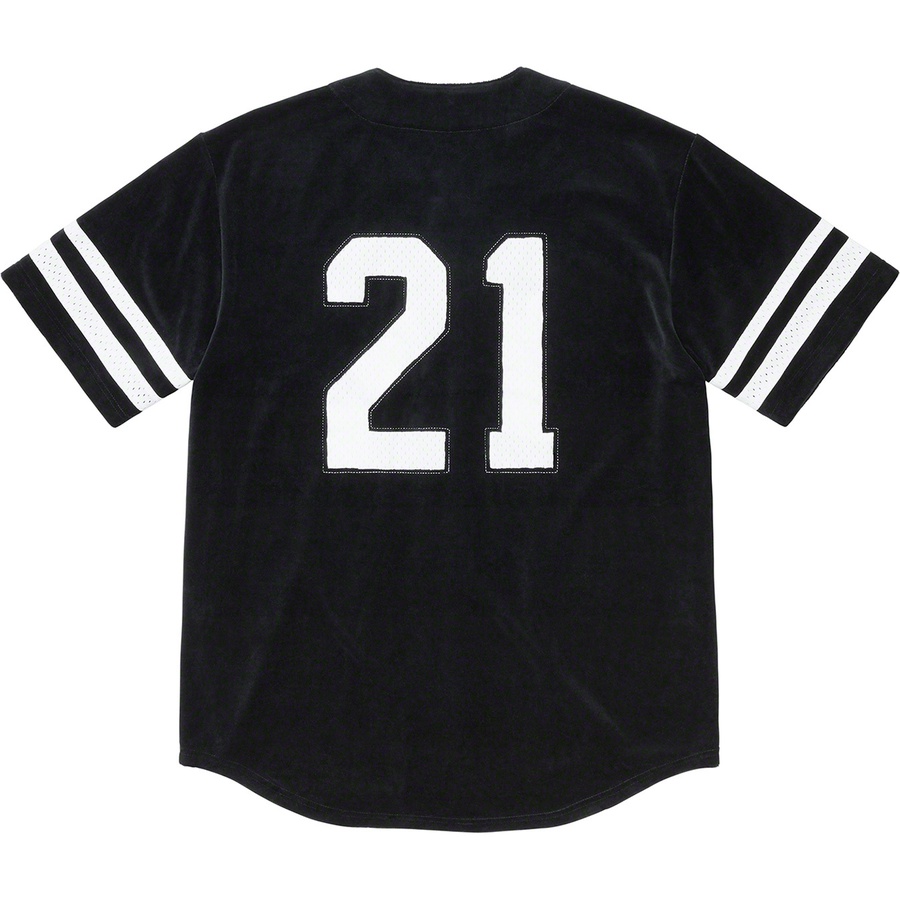 Supreme Velour Baseball Jersey (FW20) - Black - $118