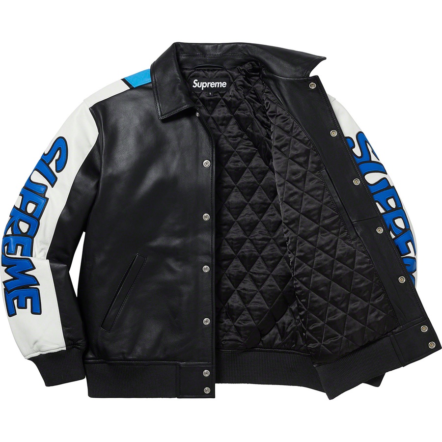 Supreme Supreme Smurfs™ Leather Varsity Jacket (FW20) - Black - $788
