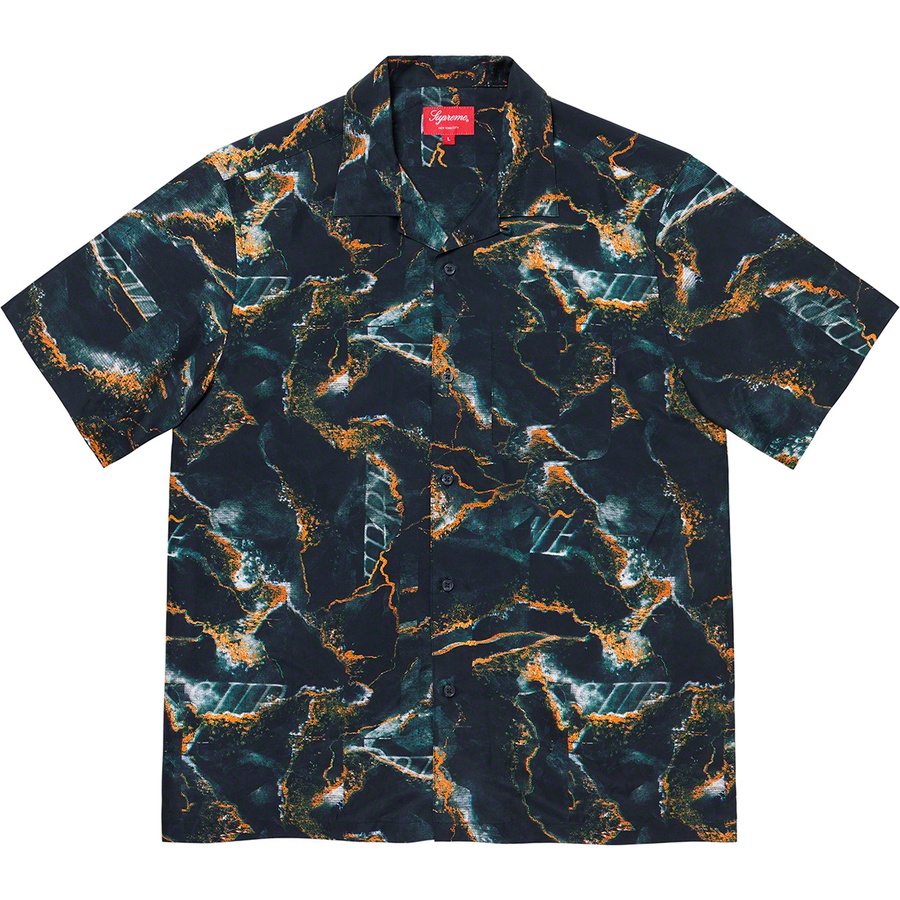 Supreme Marble Silk S S Shirt (FW20) - Black - $158