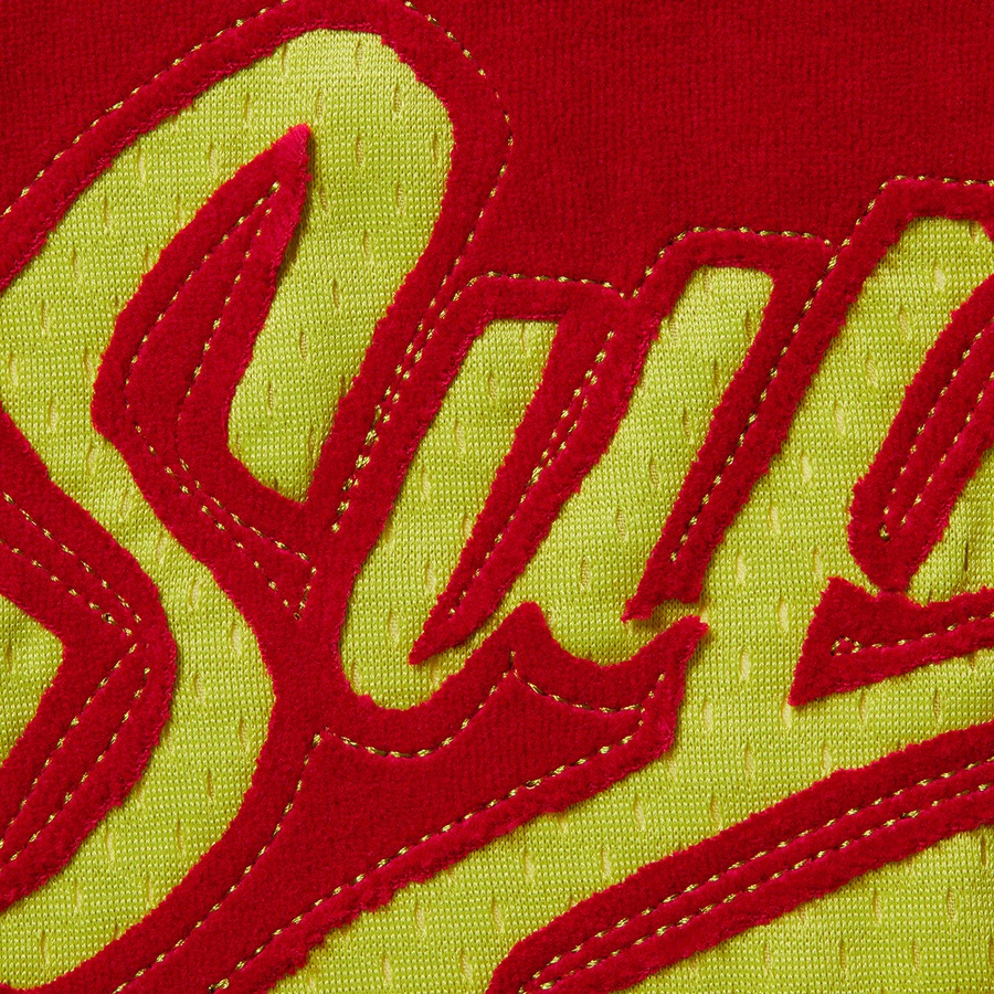 Supreme Velour Baseball Jersey (FW20) - Red - $118