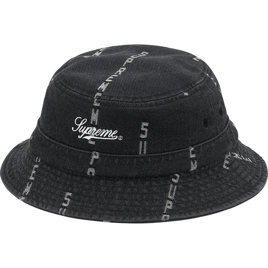 Supreme Logo Stripe Jacquard Denim Crusher (FW20) - Black - $54