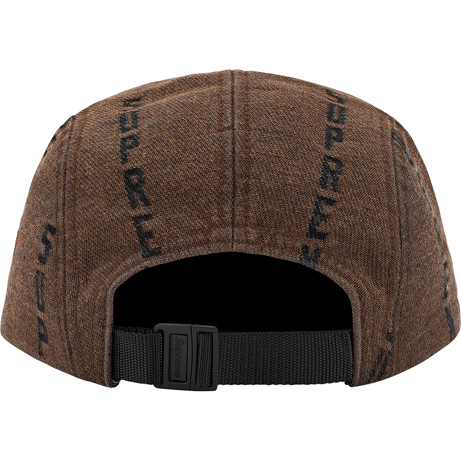 Supreme Logo Stripe Jacquard Denim Camp Cap (FW20) - Brown - $48