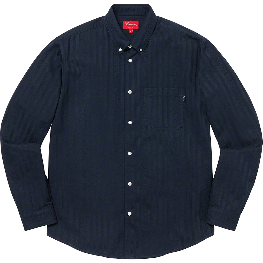 Supreme Jacquard Stripe Twill Shirt (FW20) - Navy - $128