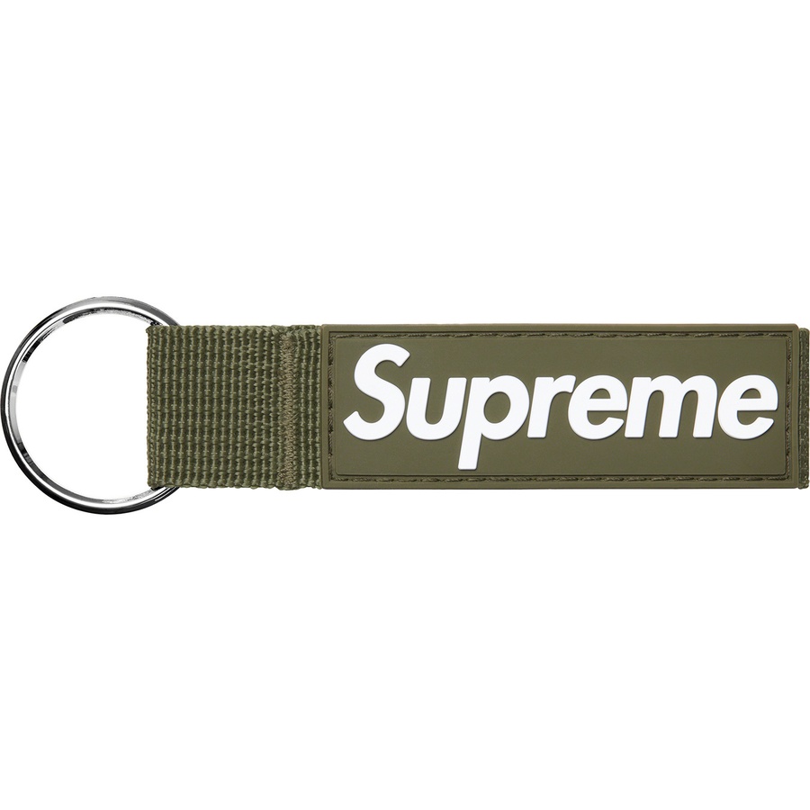 Supreme Webbing Keychain (FW20) - Light Olive - $18