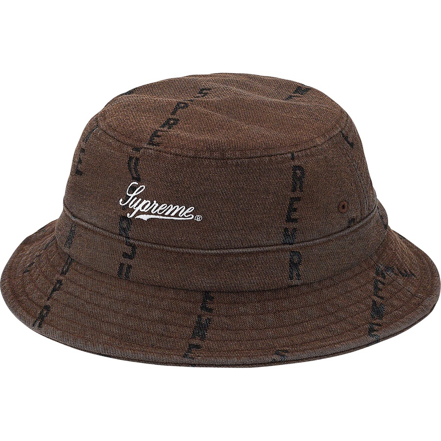 Supreme Logo Stripe Jacquard Denim Crusher (FW20) - Brown - $54