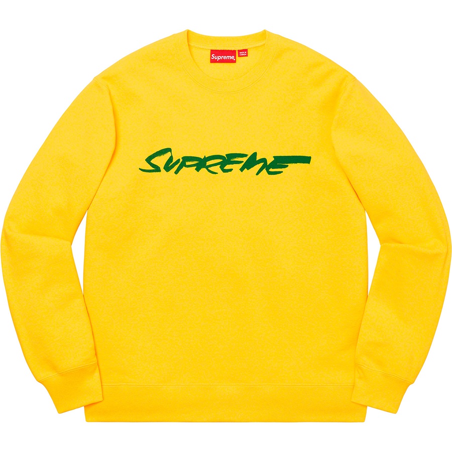 Supreme Futura Logo Crewneck (FW20) - Yellow - $148