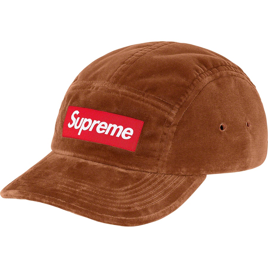 Supreme Velvet Camp Cap (FW20) - Brown - $54