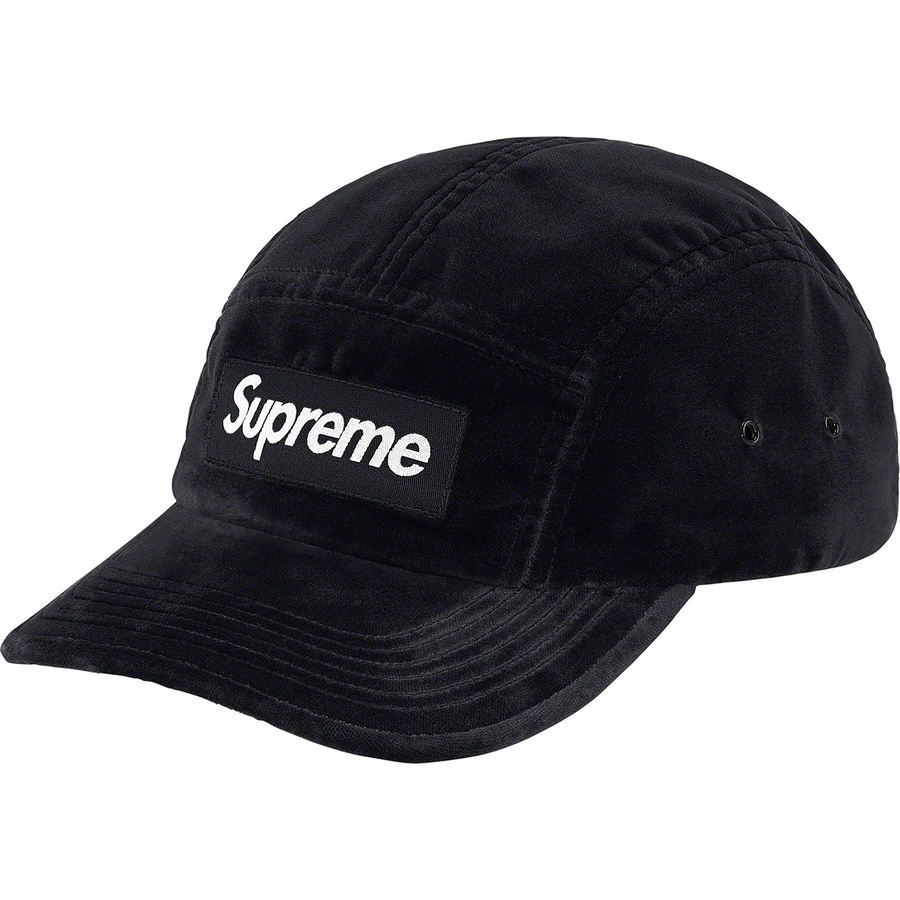 Supreme Velvet Camp Cap (FW20) - Black - $54
