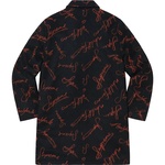 Supreme Script Logos Wool Overcoat (FW20) - Black
