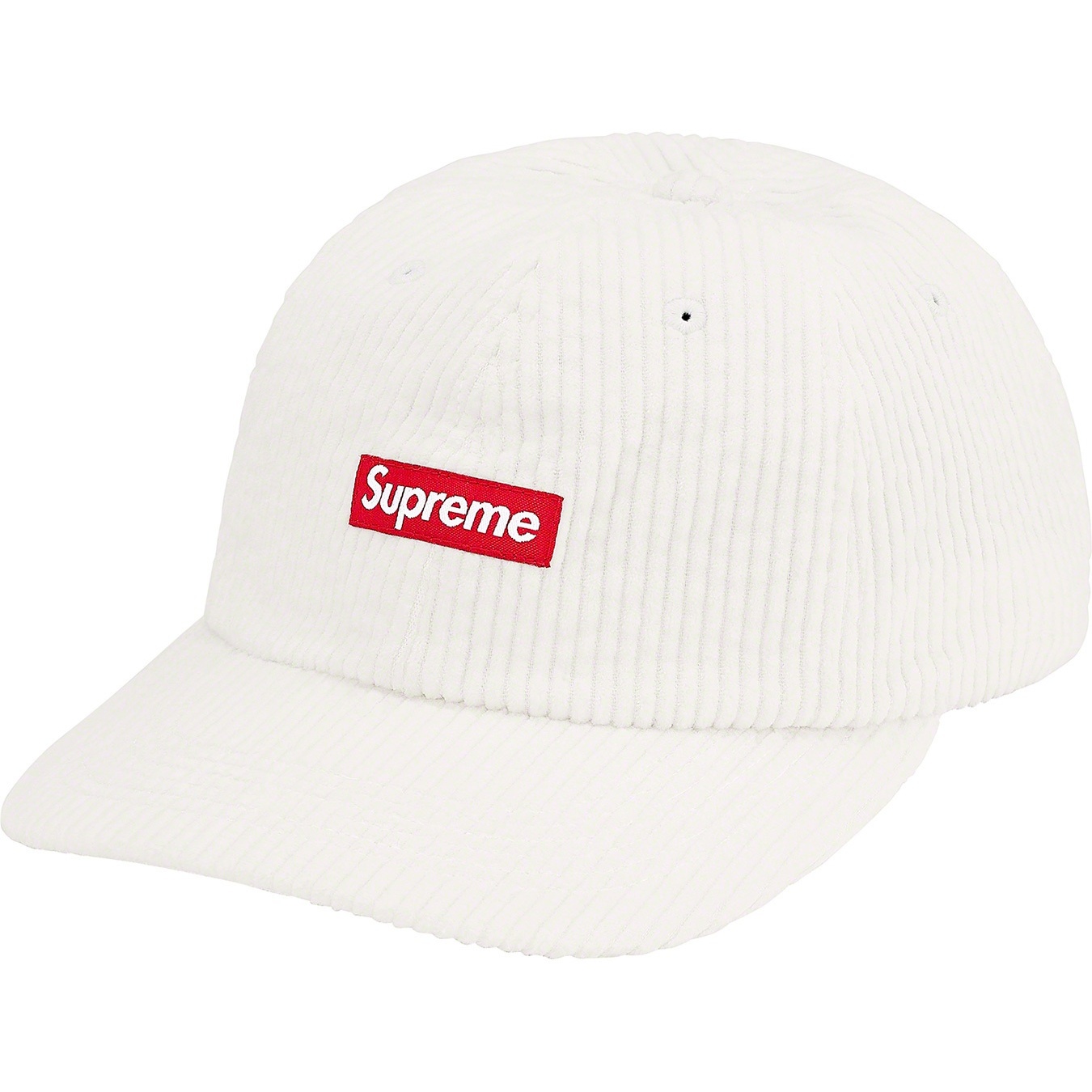 Supreme Ripple Corduroy Small Box 6-Panel (FW20) - White - $48