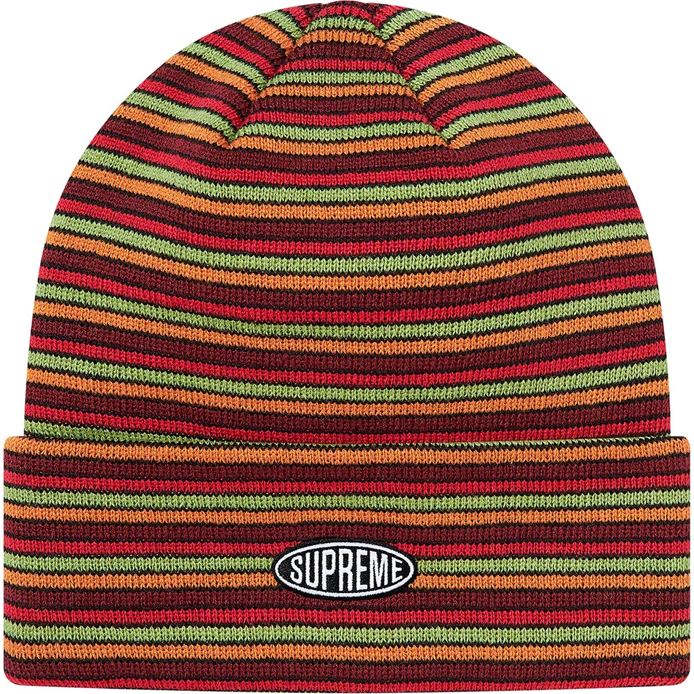 Supreme Multi Stripe Beanie (FW20) - Red - $36