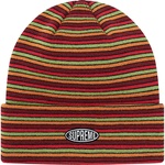 Supreme Multi Stripe Beanie (FW20) - Red