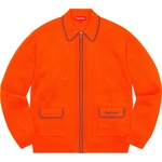 Supreme Checkerboard Zip Up Sweater (FW20) - Orange