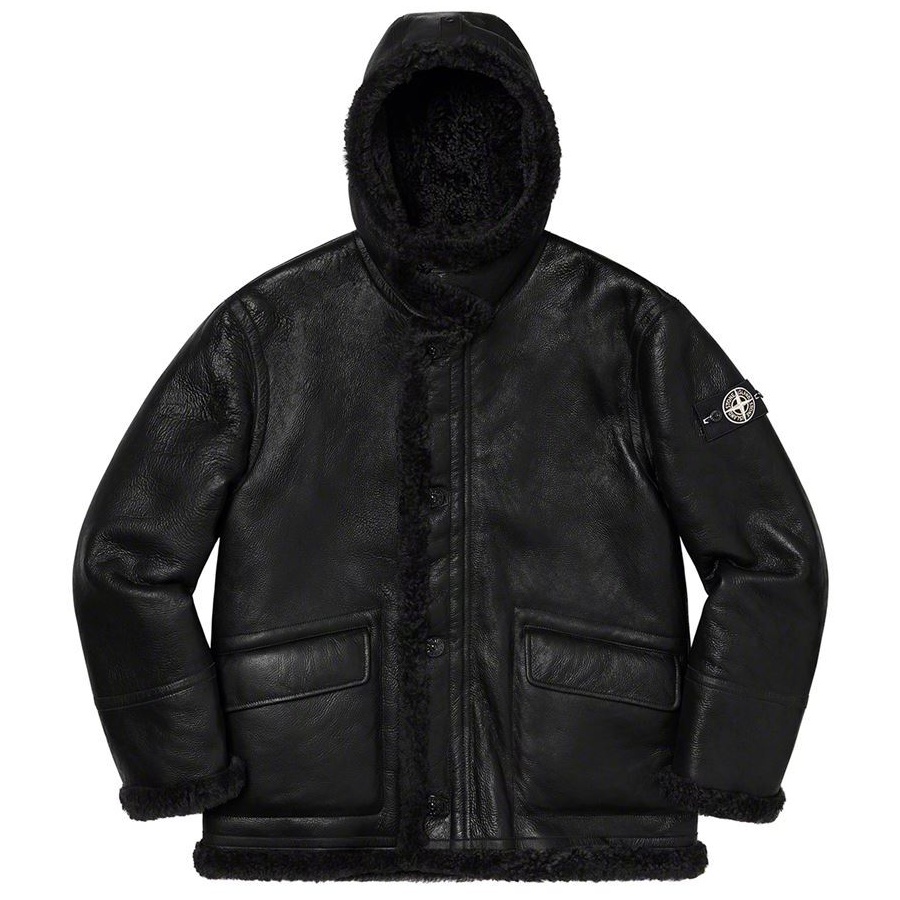 Supreme Supreme Stone Island Hand-Painted Hooded Shearling Jacket (FW20) - kjbkj - $2798