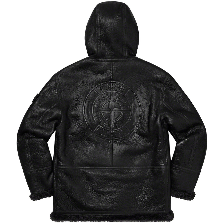 Supreme Supreme Stone Island Hand-Painted Hooded Shearling Jacket (FW20) - Black - $2798