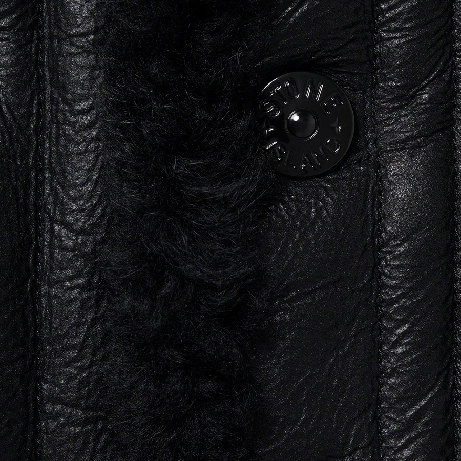 Supreme Supreme Stone Island Hand-Painted Hooded Shearling Jacket (FW20) - Black - $2798