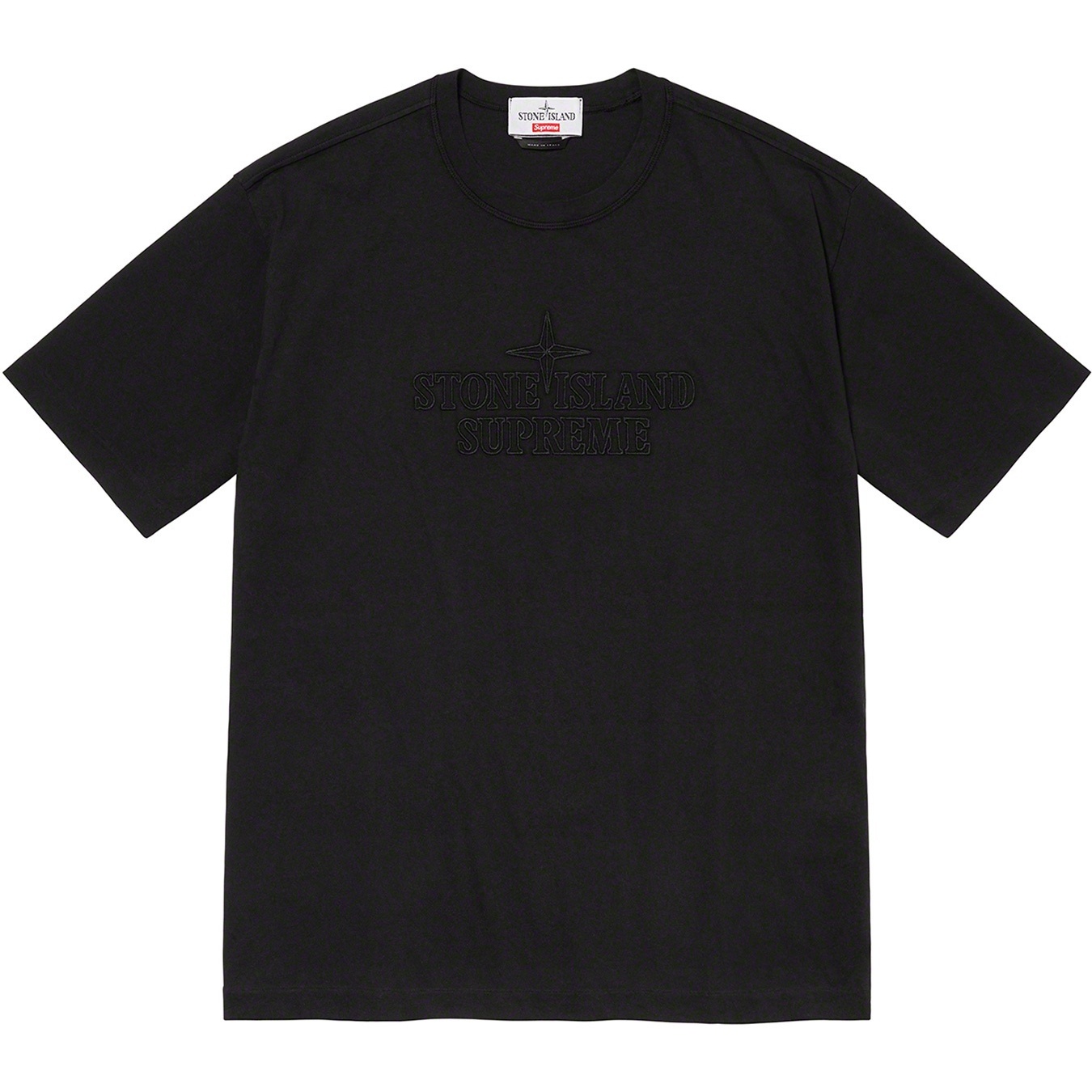 Supreme Supreme Stone Island Embroidered Logo S S Top (FW20) - Black - $148