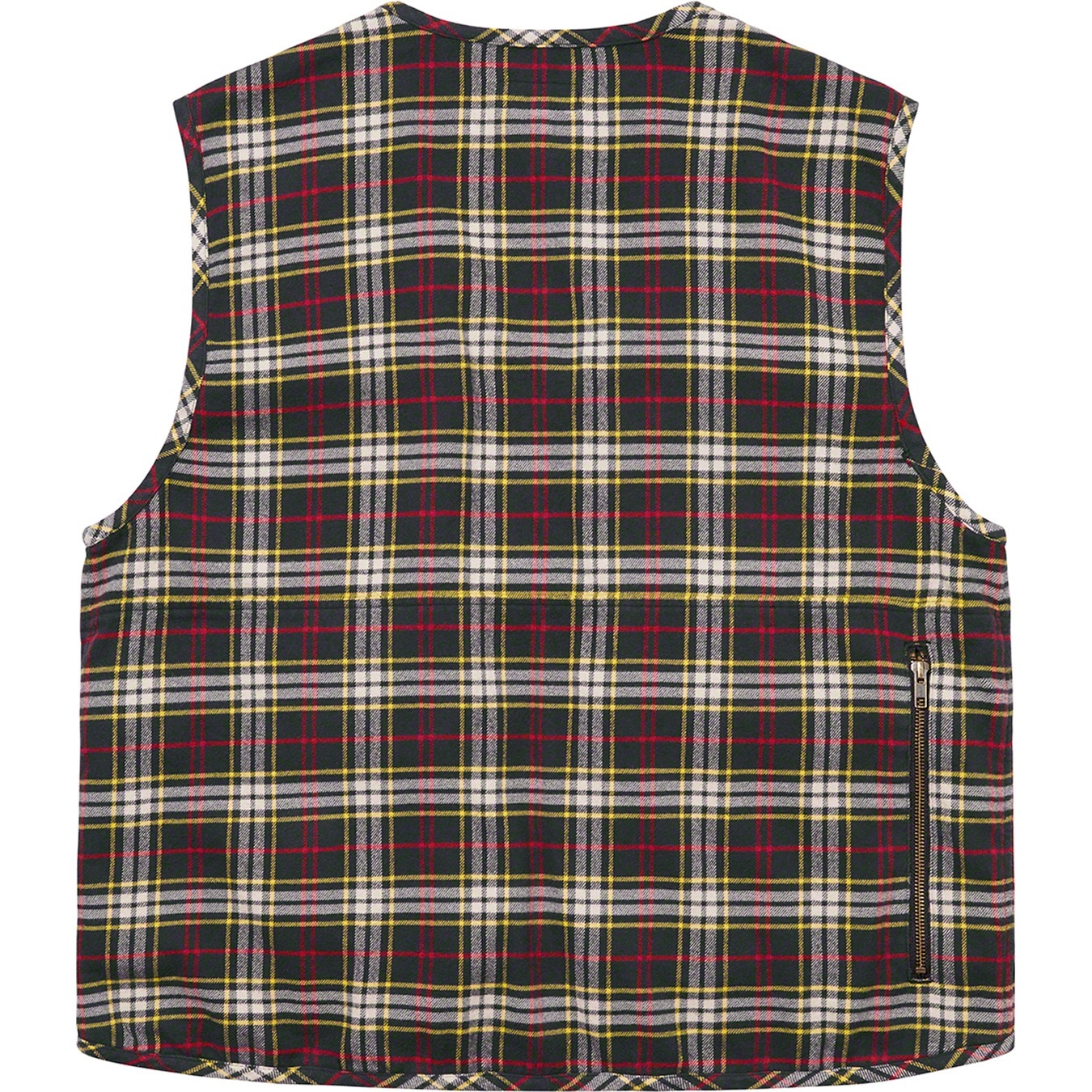 Supreme Tartan Flannel Cargo Vest (FW20) - Black - $148