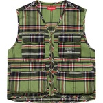 Supreme Tartan Flannel Cargo Vest (FW20) - Green
