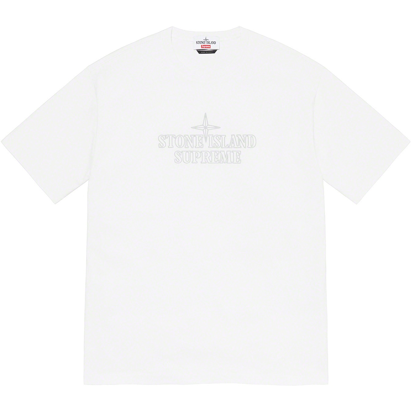 Supreme Supreme Stone Island Embroidered Logo S S Top (FW20) - White - $148
