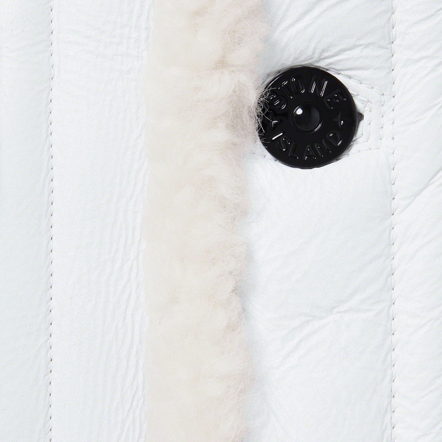Supreme Supreme Stone Island Hand-Painted Hooded Shearling Jacket (FW20) - White - $2798