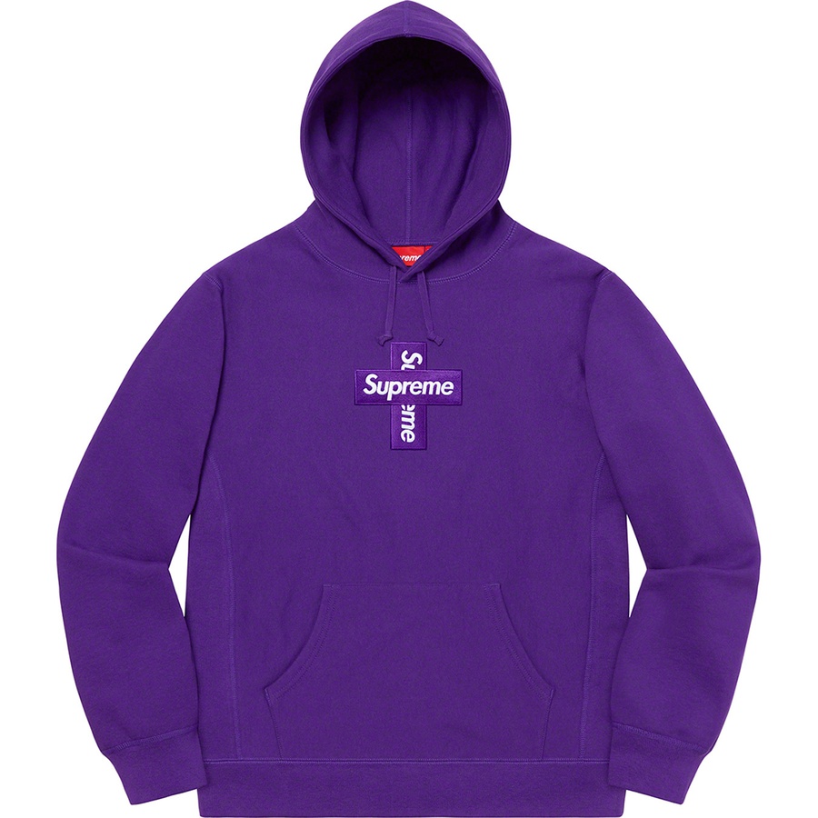 Supreme Cross Box Logo Hooded Sweatshirt (FW20) - Purple - $168