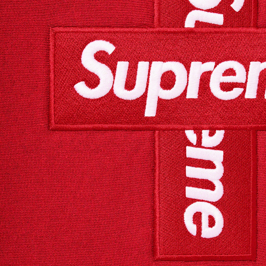 Supreme Cross Box Logo Hooded Sweatshirt (FW20) - Red - $168