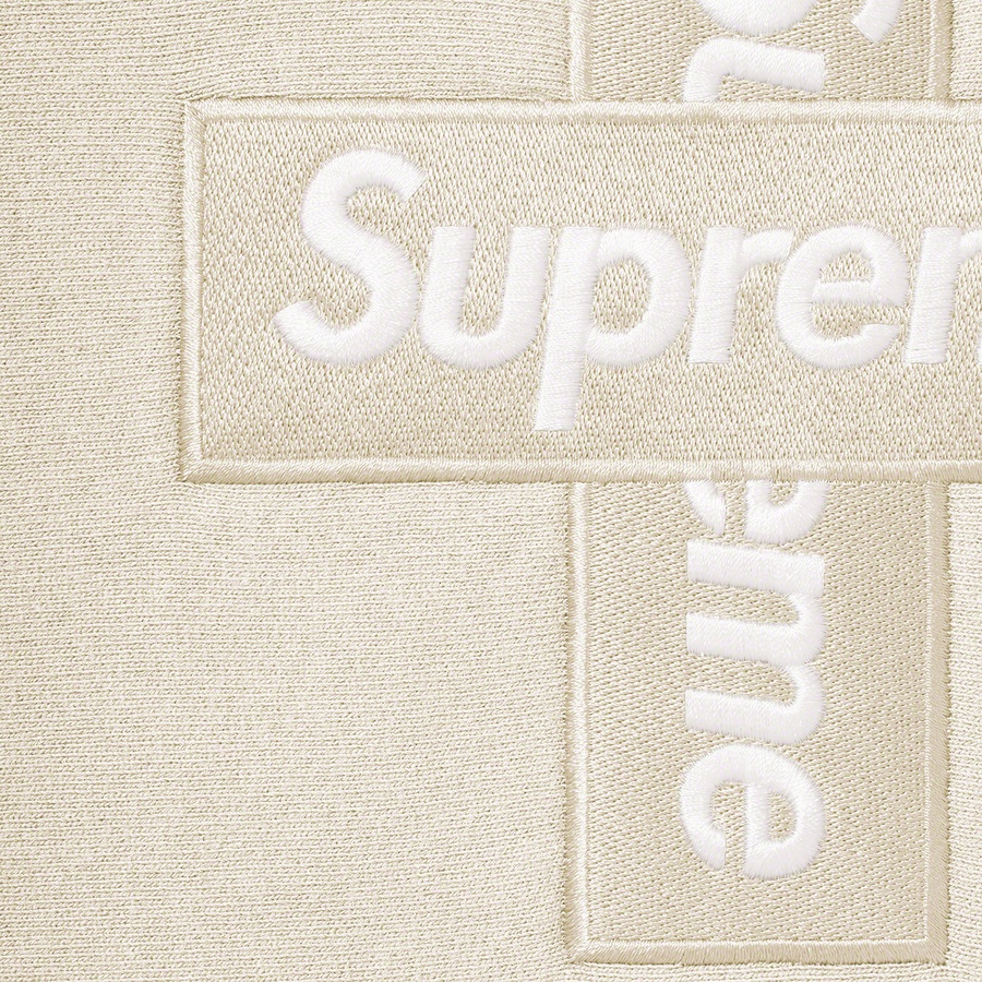 Supreme Cross Box Logo Hooded Sweatshirt (FW20) - Natural - $168
