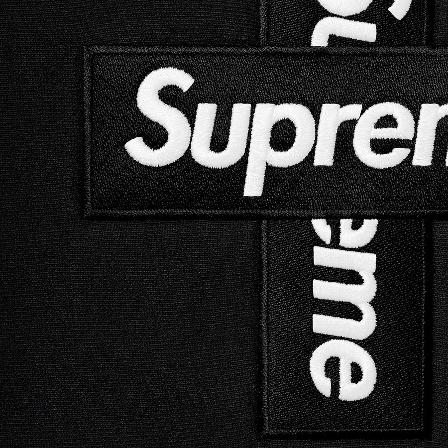 Supreme Cross Box Logo Hooded Sweatshirt (FW20) - Black - $168