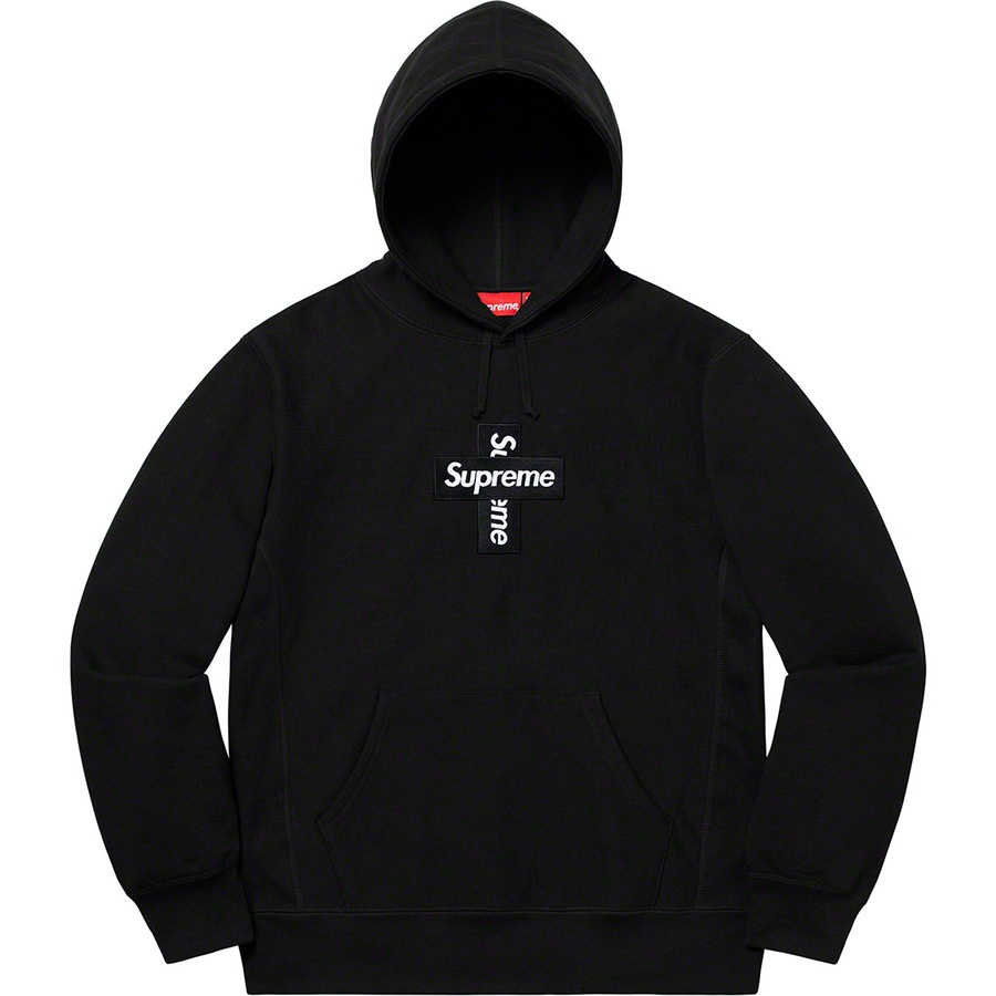 Supreme Cross Box Logo Hooded Sweatshirt (FW20) - Black - $168