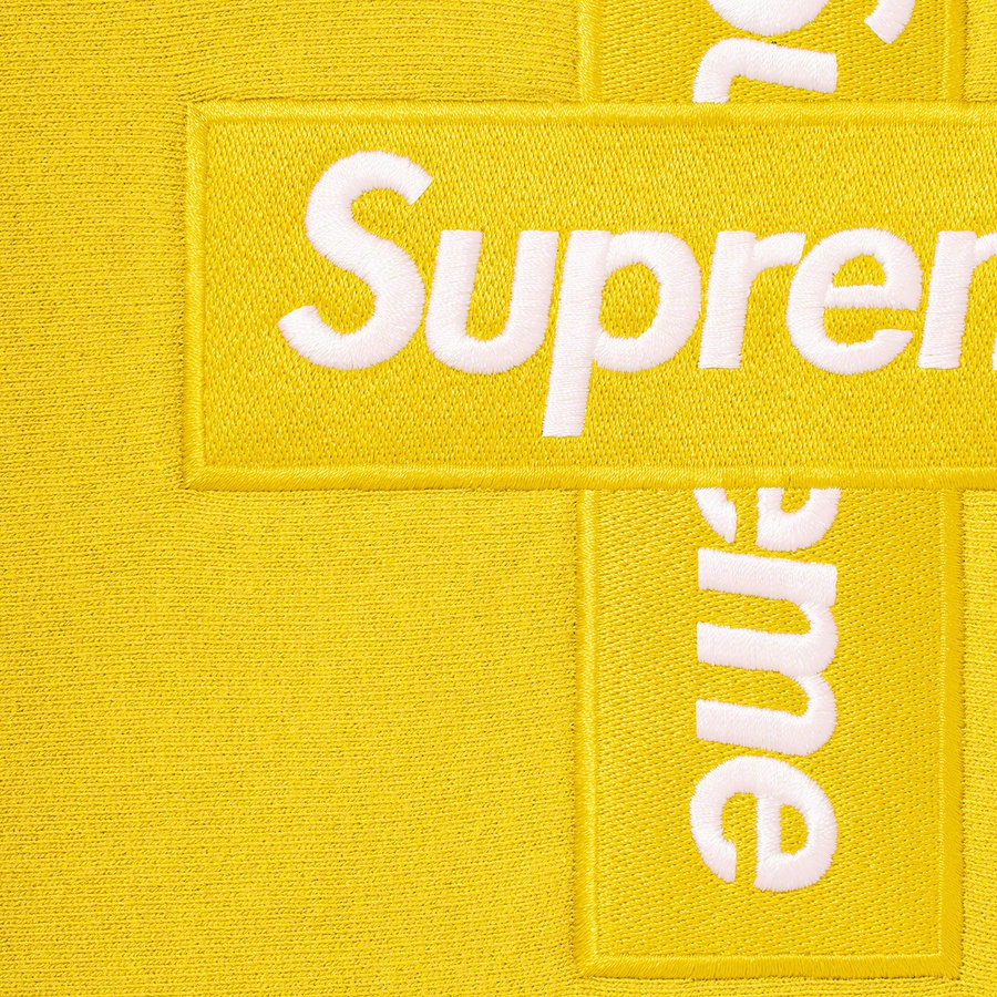 Supreme Cross Box Logo Hooded Sweatshirt (FW20) - Lemon - $168