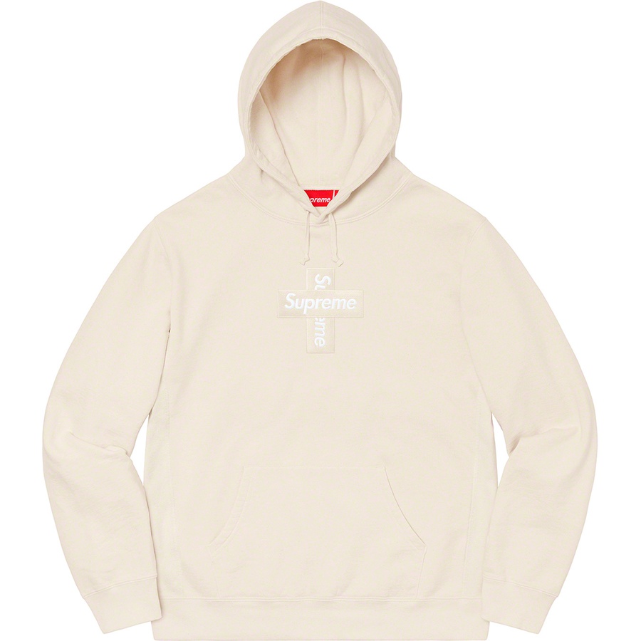 Supreme Cross Box Logo Hooded Sweatshirt (FW20) - Natural - $168