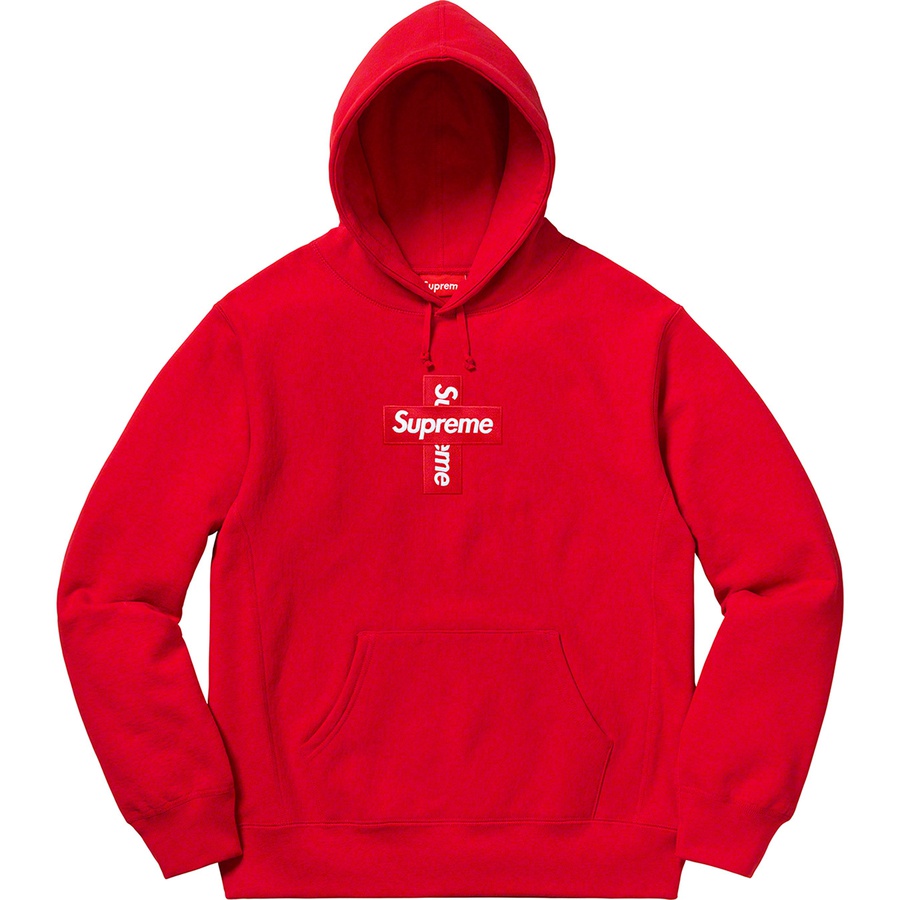 Supreme Cross Box Logo Hooded Sweatshirt (FW20) - Red - $168