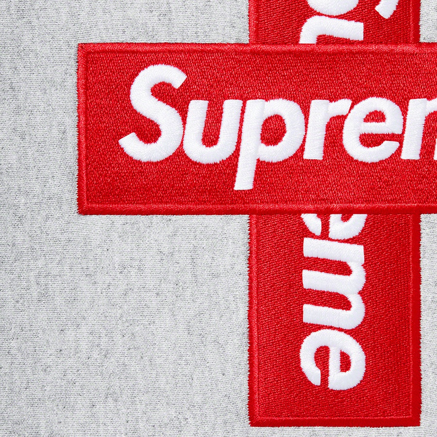 Supreme Cross Box Logo Hooded Sweatshirt (FW20) - Heather Grey - $168