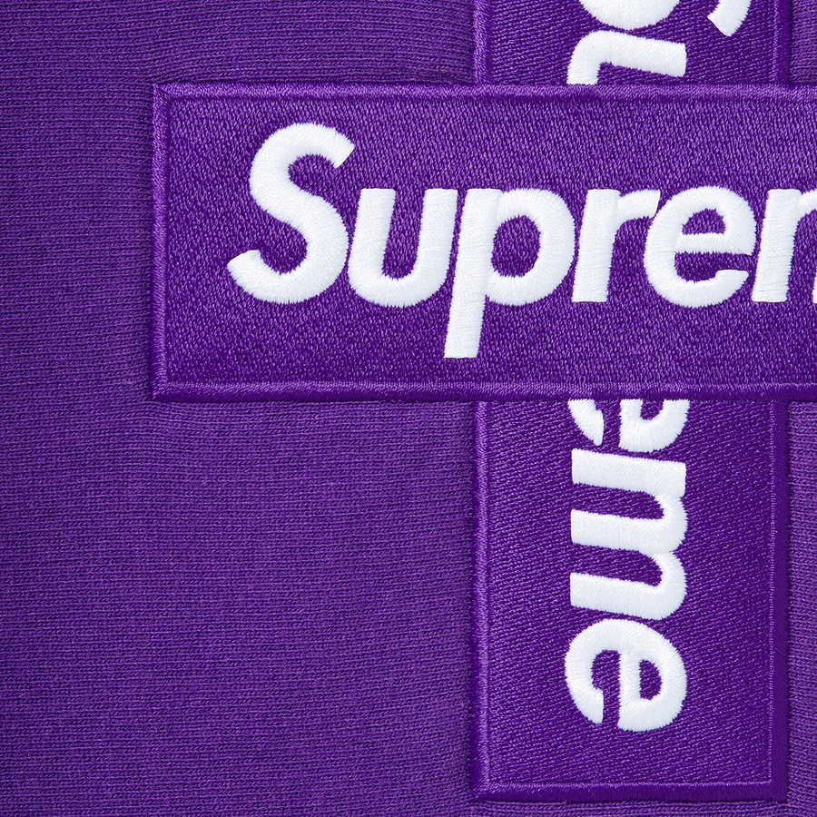 Supreme Cross Box Logo Hooded Sweatshirt (FW20) - Purple - $168