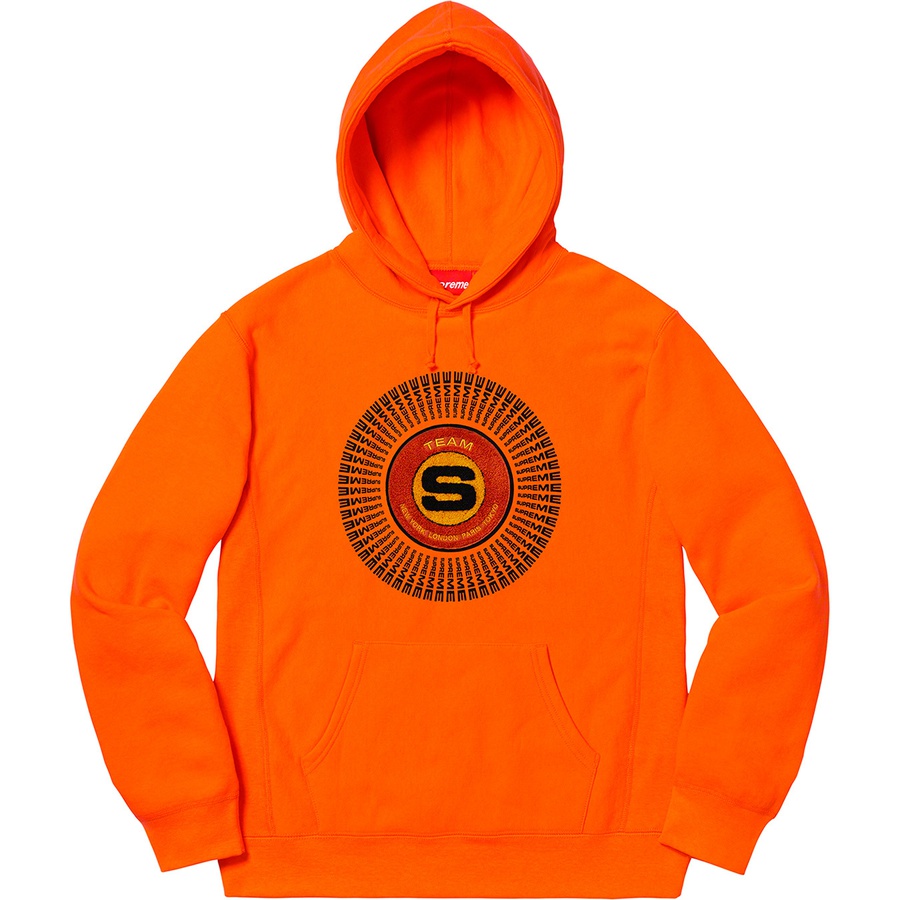 Supreme Chenille Appliqué Hooded Sweatshirt (FW20) - Orange - $168