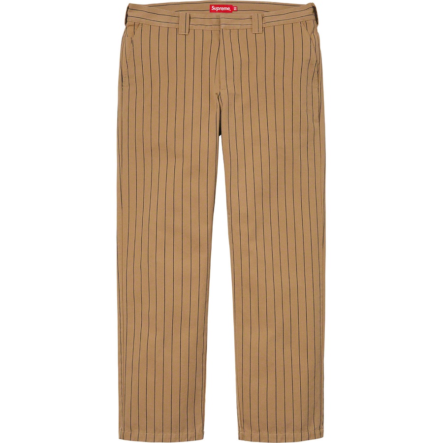 Supreme Work Pant (SS21) - Brown Stripe - $118