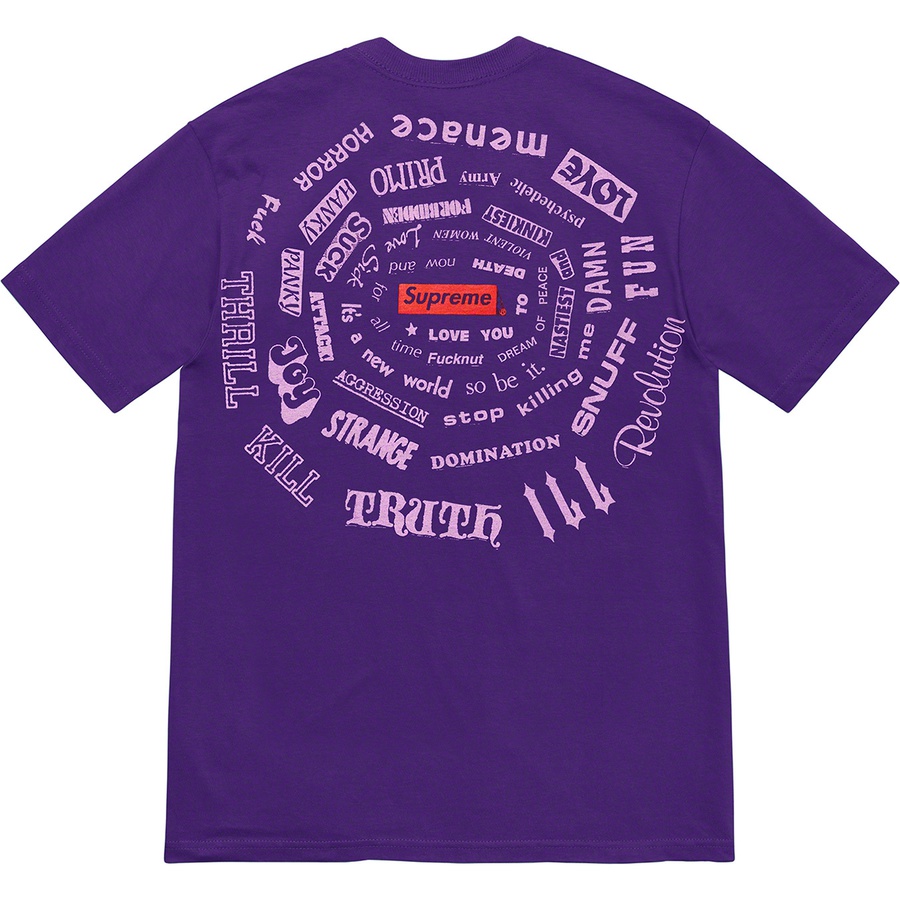 Supreme Spiral Tee (SS21) - Purple - $38