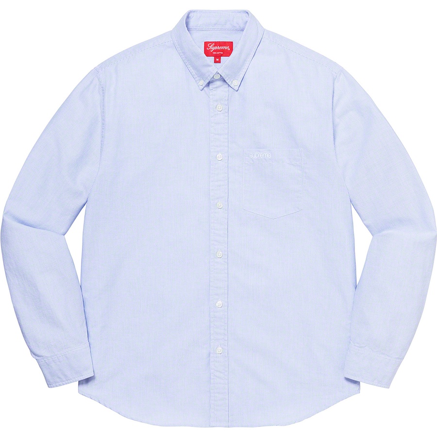 Supreme Stripe Oxford Shirt (SS21) - Blue - $128